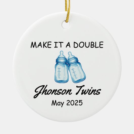 Twin Pregnancy Announcement Ornament (Voorkant)