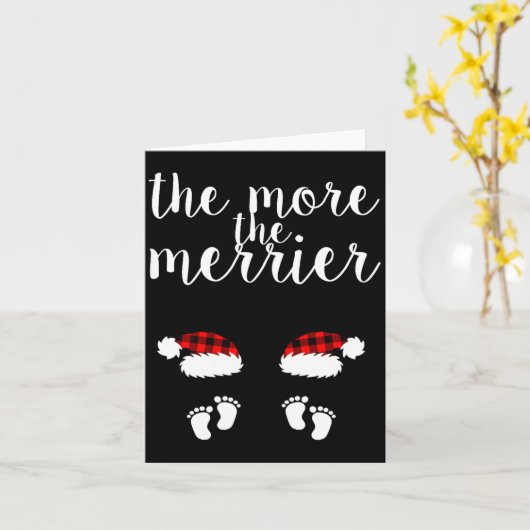 Twin Pregnancy Christmas Pregnant Women The More T Kaart (Gele Bloem)