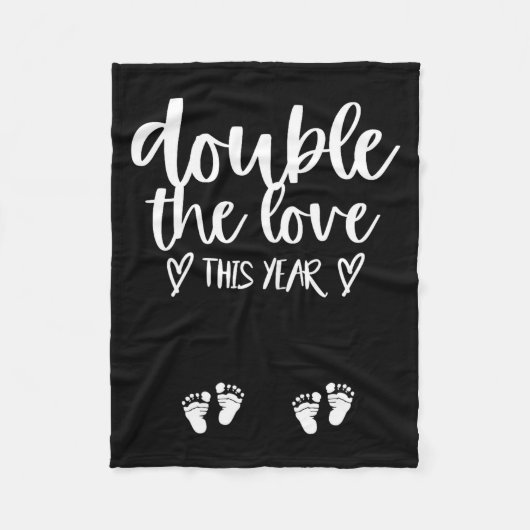 Twin Pregnancy Valentines Day Baby Announcement  Fleece Deken (Voorkant)