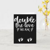 Twin Pregnancy Valentines Day Baby Announcement  Kaart (Gele Bloem)