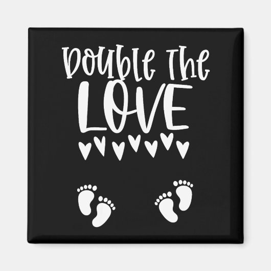 Twin Pregnancy Valentines Day Pregnant Mom Baby An Magneet (Voorkant)