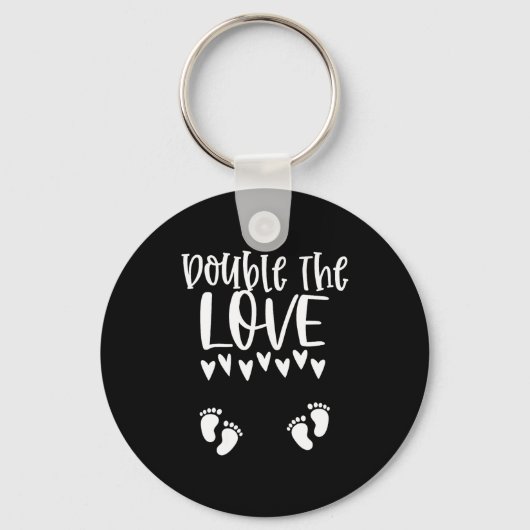 Twin Pregnancy Valentines Day Pregnant Mom Baby An Sleutelhanger (Voorkant)