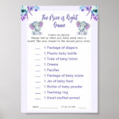 Twin Price is Right Baby shower spel olifanten Poster (Voorkant)
