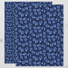 Twin Prime Wiskunde Constellatie Blauwe Scrapbook