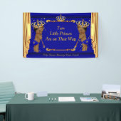 Twin Prince Baby shower Blauw Goud Drapes Etnisch Spandoek (Beurs)