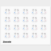 Twin Prince en Princess Baby shower Stickers (Vel)