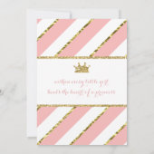 Twin Princesses Birthday Invitation, Pink, Gold Kaart (Achterkant)