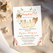Twin Pumpkin Baby shower Cute Autumn Floral Kaart