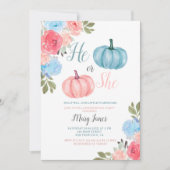 Twin Pumpkin Gender onthullen Greenery Invitation Kaart (Voorkant)