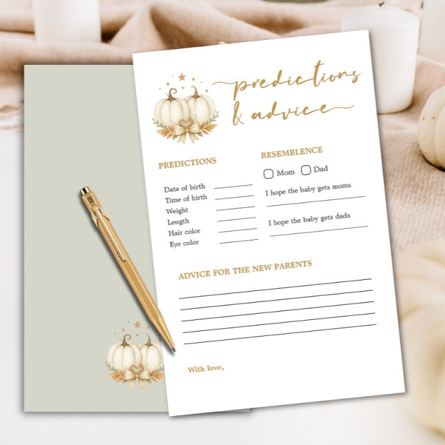 Twin Pumpkins Boho Baby Shower Predictions Game (Creator heeft geüpload)