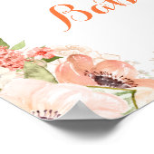 Twin Pumpkins Floral Cute Baby shower Welcome Sign Poster (Hoek)