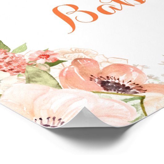 Twin Pumpkins Floral Cute Baby shower Welcome Sign Poster (Hoek)