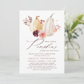 Twin Pumpkins Herfst Baby shower Kaart (Staand voorkant)