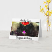 "TWIN PUPPIES" HELPEN WENSEN "MIJN TWEELING" BESTE KAART (Gele Bloem)