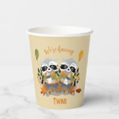Twin Raccoons Woodland Baby shower papieren bekers (Achterkant)