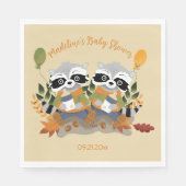 Twin Raccoons Woodland Baby shower Papieren servet (Voorkant)
