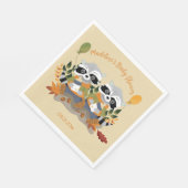 Twin Raccoons Woodland Baby shower Papieren servet (Hoek)