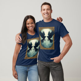 Twin Ravens Pact Beneath the Moon T-shirt