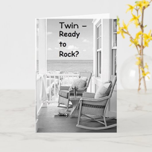 TWIN-READY ROCK/ROLL OP JE VERJAARDAG? KAART (Gele Bloem)