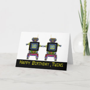 Twin Robot Verjaardag 10 jaar oud Kaart