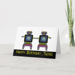 Twin Robot Verjaardag 9 jaar oud Kaart