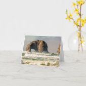 Twin Rocks Closeup Notecard Kaart (Gele Bloem)