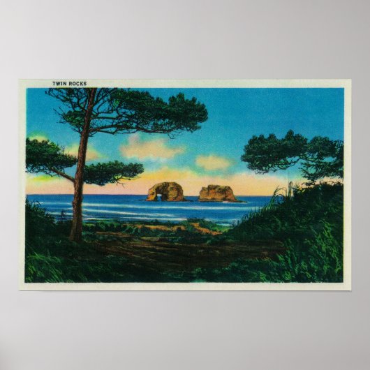 Twin Rocks on Oregon Coast Poster (Voorkant)