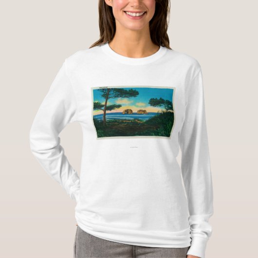 Twin Rocks on Oregon Coast T-shirt (Voorkant)