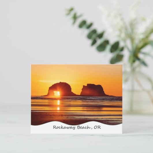 Twin Rocks Sunset Briefkaart (Staand voorkant)