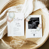 TWIN Roze & Blauwe Ballon Geslacht onthullen baby Kaart