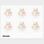 Twin roze en gouden pompoen Baby shower Ronde Sticker (Vel)