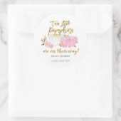 Twin roze en gouden pompoen Baby shower Ronde Sticker (Tas)