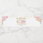 Twin roze en gouden pompoen Baby shower Waterfles Etiket (Enkel label)