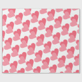 Twin roze harten cadeaupapier (Vlak)