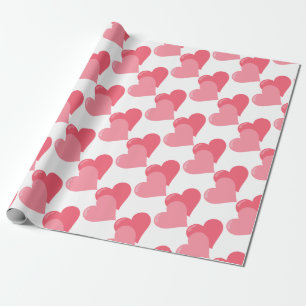 Twin roze harten cadeaupapier