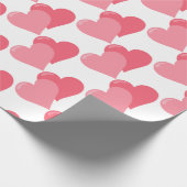 Twin roze harten cadeaupapier (Hoek)