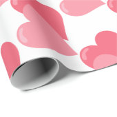 Twin roze harten cadeaupapier (Rol Hoek)