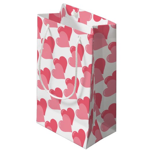 Twin roze harten klein cadeauzakje (Voorkant Gekanteld)
