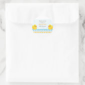 Twin Rubber Duckies Baby shower Favor Sticker (Tas)