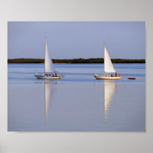 Twin Sailboten Morning Sale 8x10 Poster