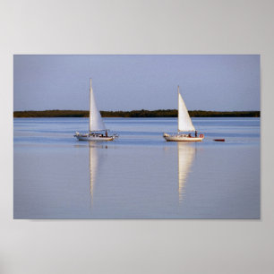 Twin Sailships Morning Sail Poster