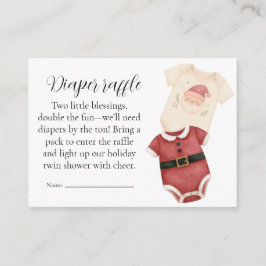 Twin Santa Babies Diaper Raffle Card Informatiekaartje