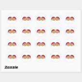 Twin Santa Hat Graphic Ronde Sticker (Vel)