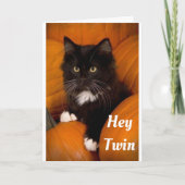 **TWIN** SCHATTIGEE "BLACK CAT" VOOR JOU "HAPPY BI KAART (Voorkant)