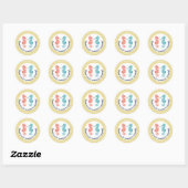 Twin Seahorses Zwemmen Zomerfeest Dank u Sticker (Vel)