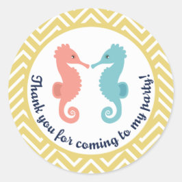 Twin Seahorses Zwemmen Zomerfeest Dank u Sticker