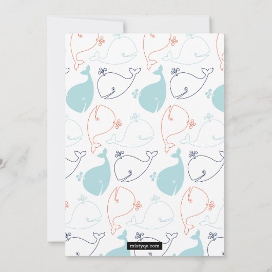 Twin Seapaarden Double Birthday Party Invitation Kaart (Achterkant)