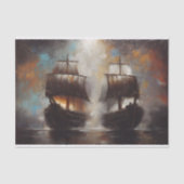 Twin Ships Battle Decoupage Tissuepapier (Voorkant)