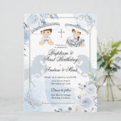 Twin Silver Baptism en Birthday Mexican Kaart (Staand voorkant)