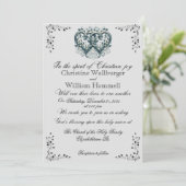 Twin Silver Hearts Christelijke bruiloft uitnodigi Kaart (Staand voorkant)